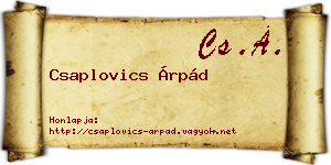 Csaplovics Árpád névjegykártya
